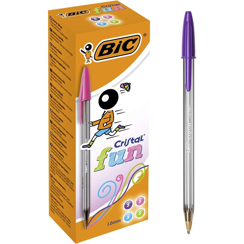 Caixa 20 Esferográficas BIC Cristal Fun Cores Sortidas