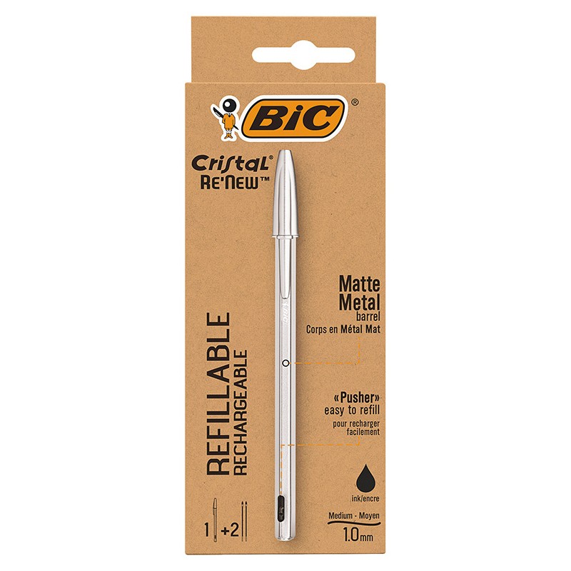 Esferográfica BIC Cristal Re'new Preto