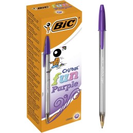 Caixa 20 Esferográficas BIC Cristal Fun Violeta