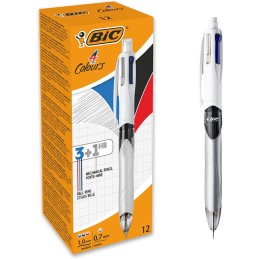 Esferográfica Retrátil BIC 4 Cores - Multifunções com Lapiseira