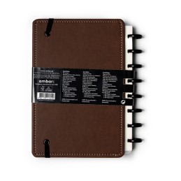 Caderno Folhas Extraíveis Ambar EcoSmart PU A5 Castanho