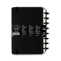 Caderno Folhas Extraíveis Ambar EcoSmart PU A5 Preto