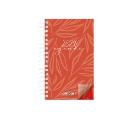 Agenda Planning Espiral Ambar 90x154 Look 2024 Vermelha
