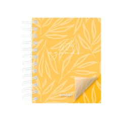 Agenda Mini Secretária Espiral A6 Ambar Look 2024 Amarela