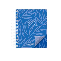 Agenda Mini Secretária Espiral A6 Ambar Look 2024 Azul