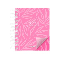 Agenda Mini Secretária Espiral A6 Ambar Look 2024 Rosa