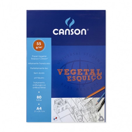 Bloco Papel Vegetal Esquiço Canson A4 55g 05629