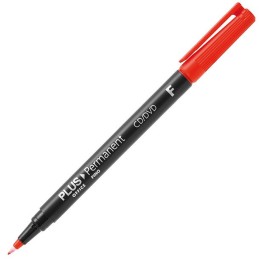 Marcador Permanente Plus Office Ponta Fina Vermelho