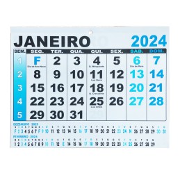 Calendário Parede Folhas Mensais 24x32 cm 2024