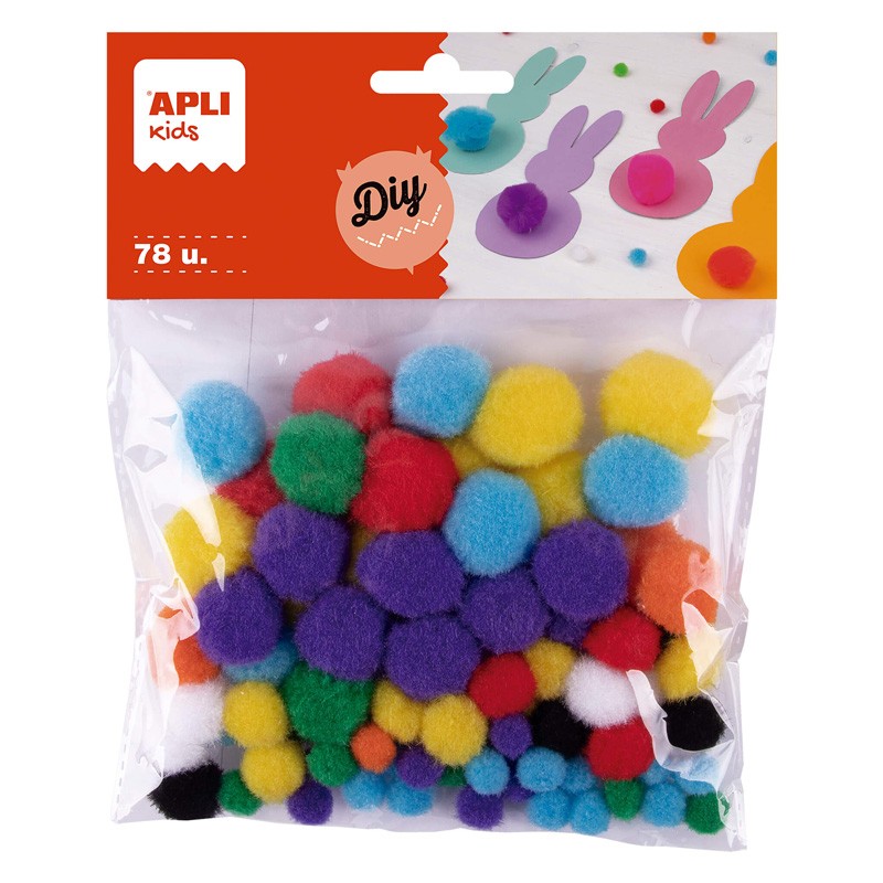 Pack 78 Pompons Apli Cores Sortidas 13061 Pack 78 Pompons Apli Cores Sortidas 13061