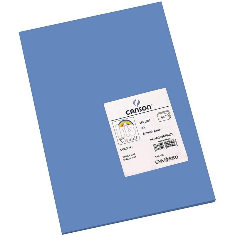 Pack 50 Cartolinas A3 Guarro Íris Canson 40201 Azul Marinho Pack 50 Cartolinas A3 Guarro Íris Canson 40201 Azul Marinho