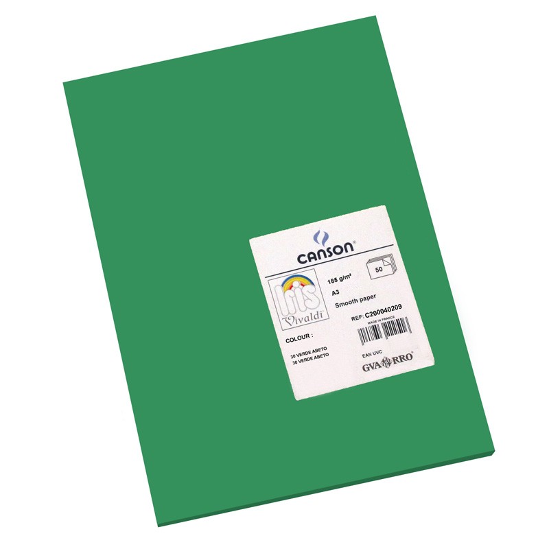 Pack 50 Cartolinas A3 Guarro Íris Canson 40209 Verde Abeto Pack 50 Cartolinas A3 Guarro Íris Canson 40209 Verde Abeto