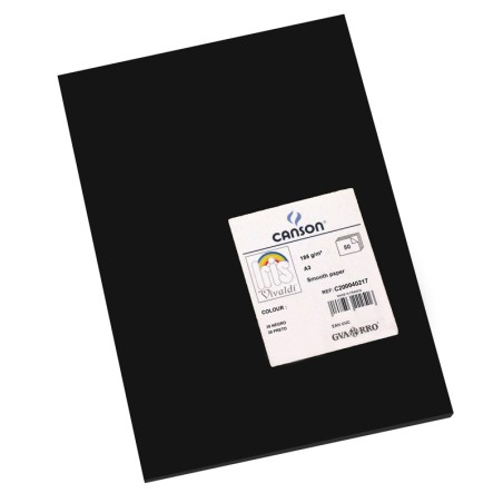 Pack 50 Cartolinas A3 Guarro Íris Canson 40217 Preto