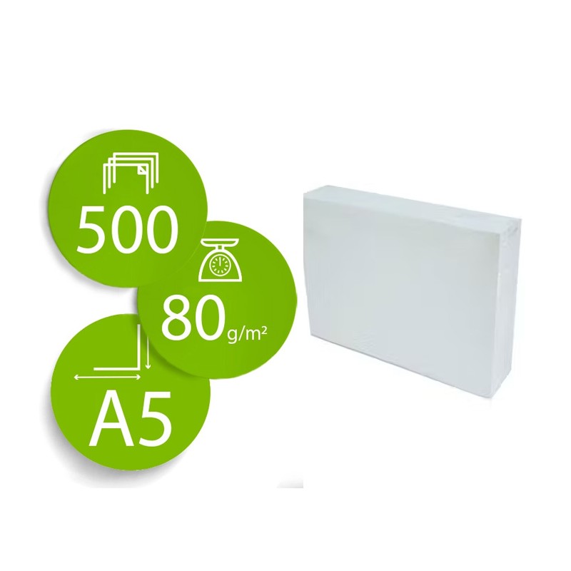 Papel Fotocópia A5 80g Branco - Resma 500 Folhas Papel Fotocópia A5 80g Branco - Resma 500 Folhas