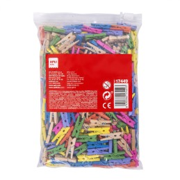 Pack 450 Mini Molas de Madeira Apli Cores Sortidas 17449