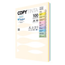 Pack 100 Folhas de Papel Fabriano A4 80g Cores Suaves Sortidas