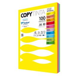 Pack 100 Folhas de Papel Fabriano A4 80g Cores Fortes Sortidas