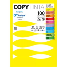 Pack 100 Folhas de Papel Fabriano A4 80g Cores Fortes Sortidas