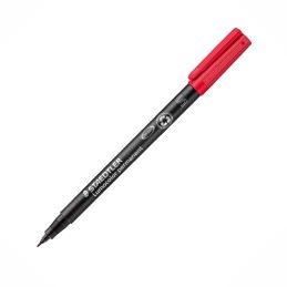 Marcador Staedtler Lumocolor Ponta Super Fina 313-2 Vermelho