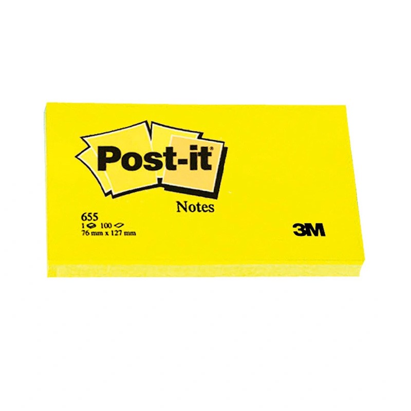 Pack 12 Blocos Adesivos Post-It 3M Amarelo 655 76x127mm