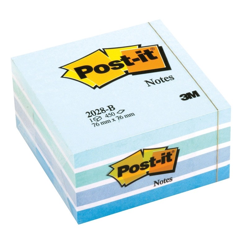 Cubo 450 Folhas Notas Adesivas Post-It 3M 76x76mm Azul