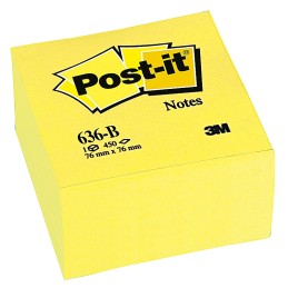 Cubo 450 Folhas Notas Adesivas Post-It 76x76mm Amarelo
