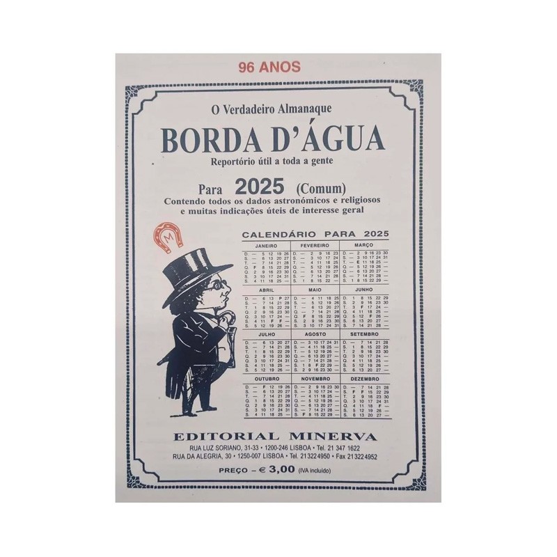Livro Almanaque Borda d´ Água 2025 Livro Almanaque Borda d´ Água 2025