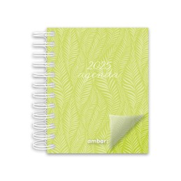 Agenda Mini Secretária Espiral A6 Ambar Look 2025 Verde