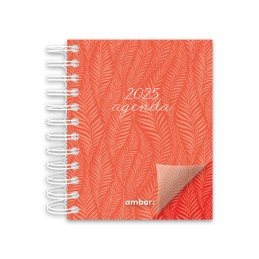 Agenda Mini Secretária Espiral A6 Ambar Look 2025 Vermelha