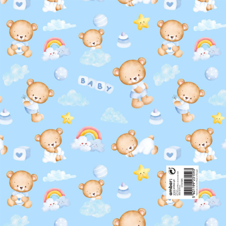 Pack 25 Fls. Papel Fantasia Criança C10/345 Teddy Bear