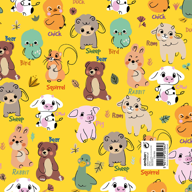 Pack 25 Fls. Papel Fantasia Criança C10/350 Little Animals Pack 25 Fls. Papel Fantasia Criança C10/350 Little Animals