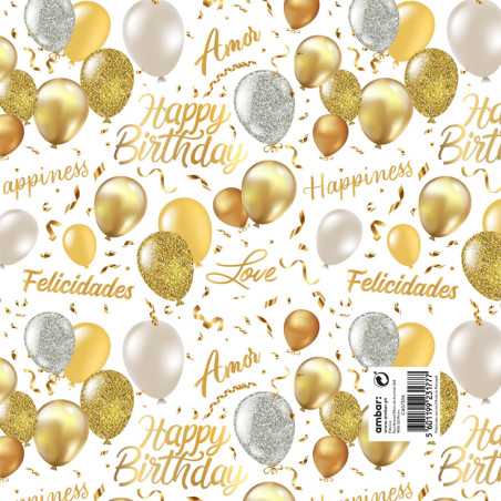 Pack 25 Fls. Papel Fantasia Clássico C40/306 Congratulations