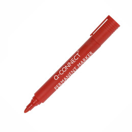 Caixa 10 Marcadores Permanentes Ponta Redonda Vermelho