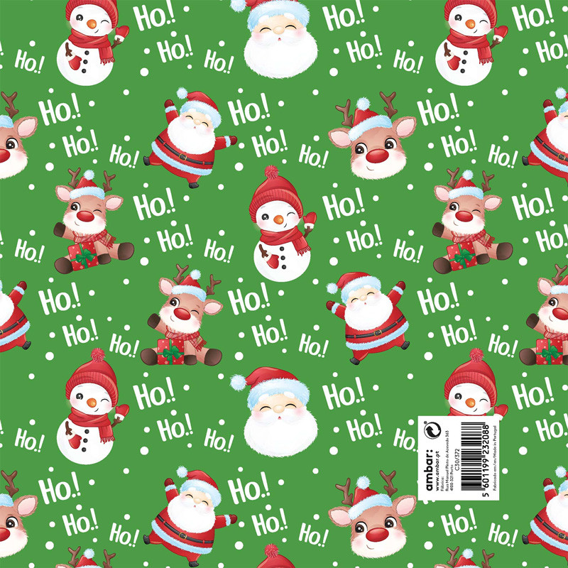 Pack 25 Fls. Papel Fantasia Natal C30/372 Jolly Claus