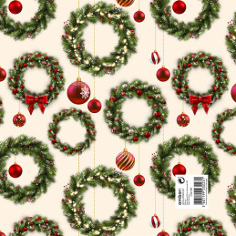 Pack 25 Fls. Papel Fantasia Natal C30/387 Christmas Wreaths