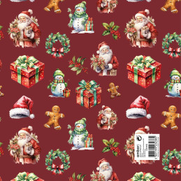 Pack 25 Fls. Papel Fantasia Natal C30/402 Vintage Christmas