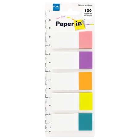 Pack 100 Tiras Index Separadores de Cores Sortidas