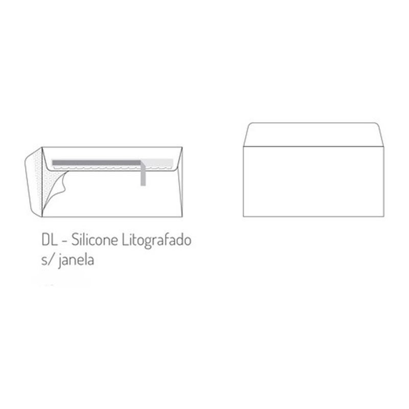 Caixa 500 Envelopes DL 110x220 Silicone Branco