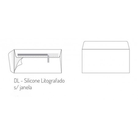 Caixa 500 Envelopes DL 110x220 Silicone Branco