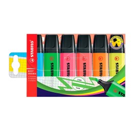 Estojo 6 Marcadores Fluorescente Stabilo Boss 70/6 Cores Sortidas