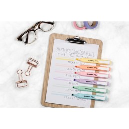 Estojo 4 Marcadores Fluorescente Stabilo Swing Cool Pastel Cores Sortidas