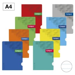 Pack 8 Cadernos Agrafados Capa Plástica Campus A4 Pautado