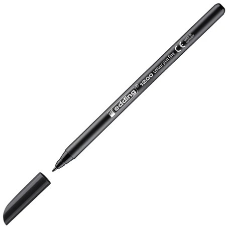 Marcador Ponta de Fibra Edding 1200 Preto