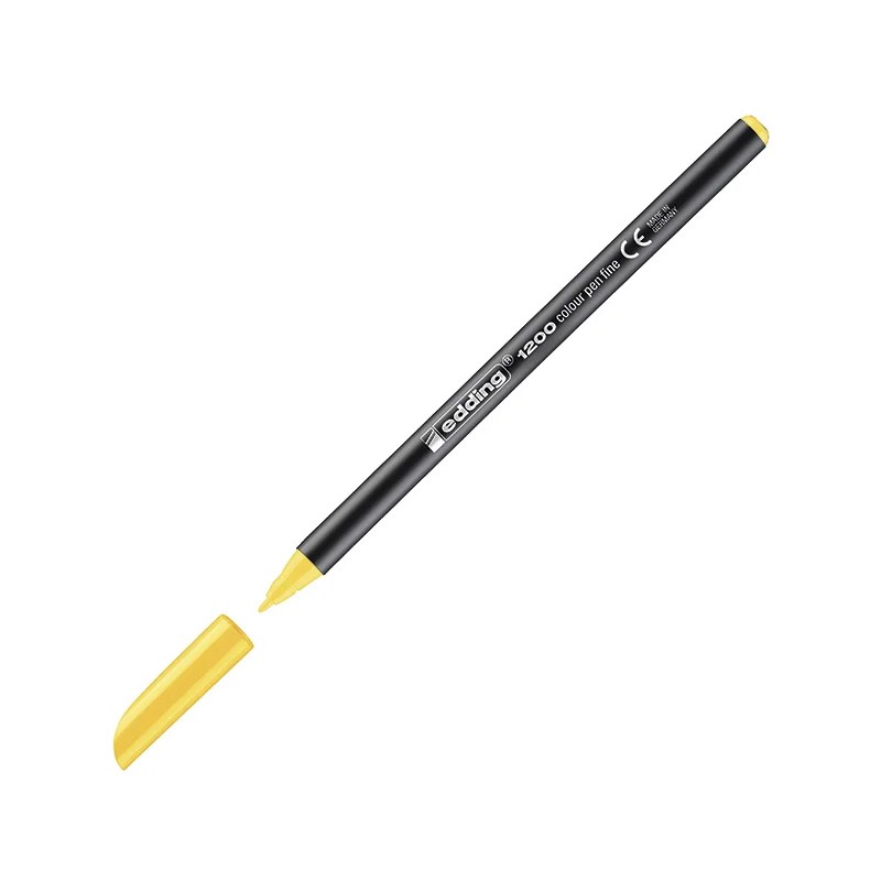 Caixa 10 Marcadores Ponta de Fibra Edding 1200 Amarelo