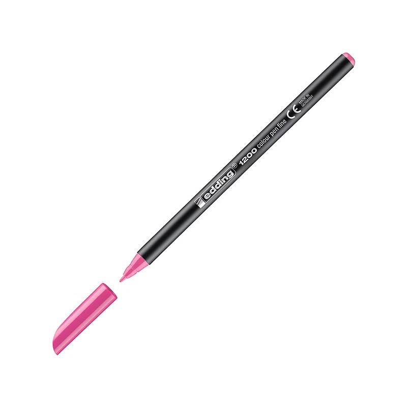 Caixa 10 Marcadores Ponta de Fibra Edding 1200 Rosa