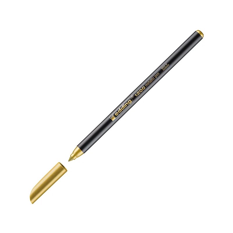 Caixa 10 Marcadores Ponta de Fibra Edding 1200 Ouro