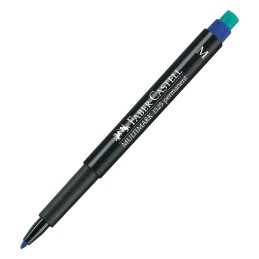 Caixa 10 Marcadores Permanente Faber-Castell Ponta Média Azul