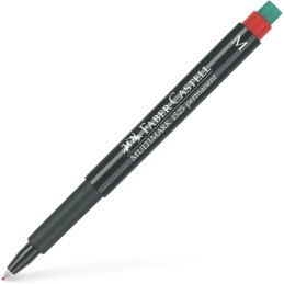 Caixa 10 Marcadores Permanente Faber-Castell Ponta Média Vermelho
