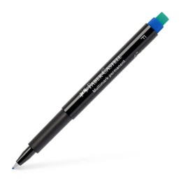 Caixa 10 Marcadores Permanente Faber-Castell Ponta Fina Azul