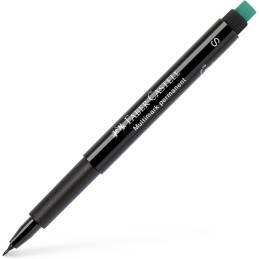Caixa 10 Marcadores Permanente Faber-Castell Ponta Super Fina Preto